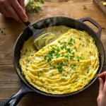Cette omelette aux verts de poireaux et aux herbes évite le gaspillage, voici pourquoi elle est idéale