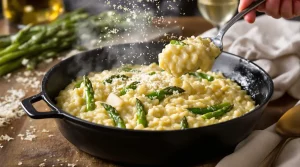 « Du pur velours » : ce risotto aux asperges vertes et parmesan devient mon plat préféré du printemps