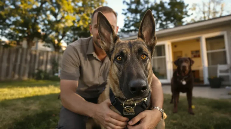 Pour rester avec le Malinois qui l’accompagnait en mission, ce maître-chien choisit de l’adopter
